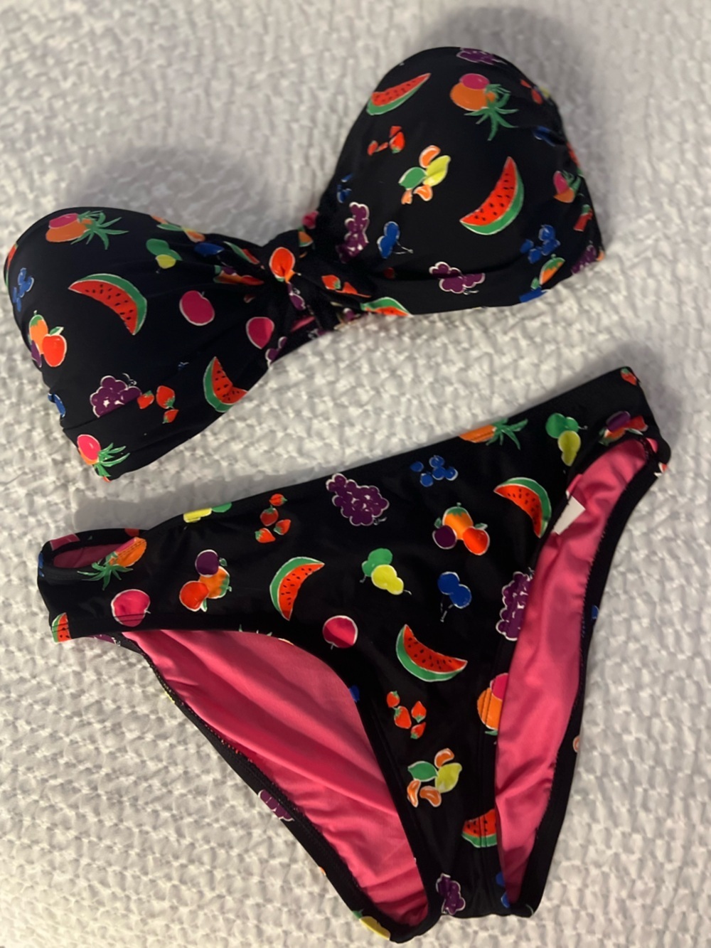 NWT Kate Spade Fruit Toss Convertible Bandeau Bikini Set